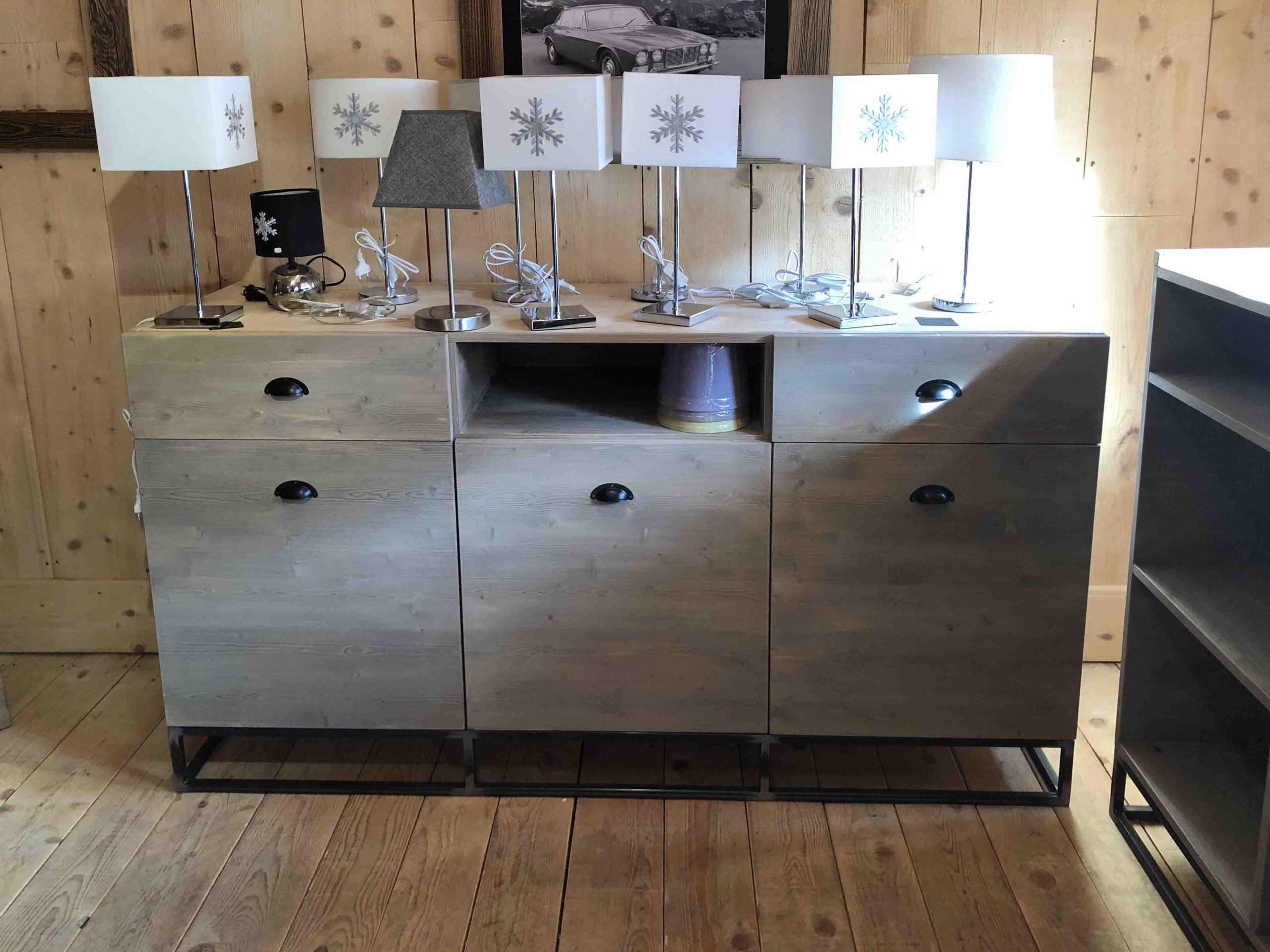 Meuble design montagne sur mesure, atelier des Gets