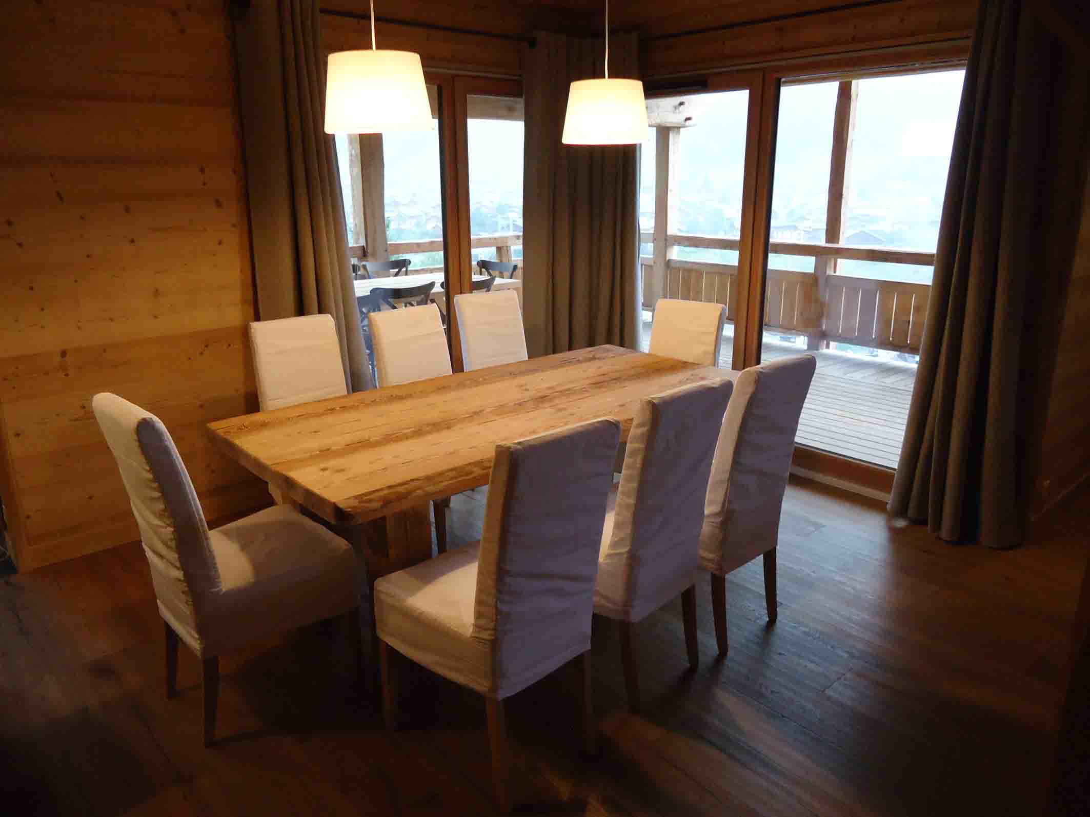 Table sur mesure en vieux bois, atelier des Gets