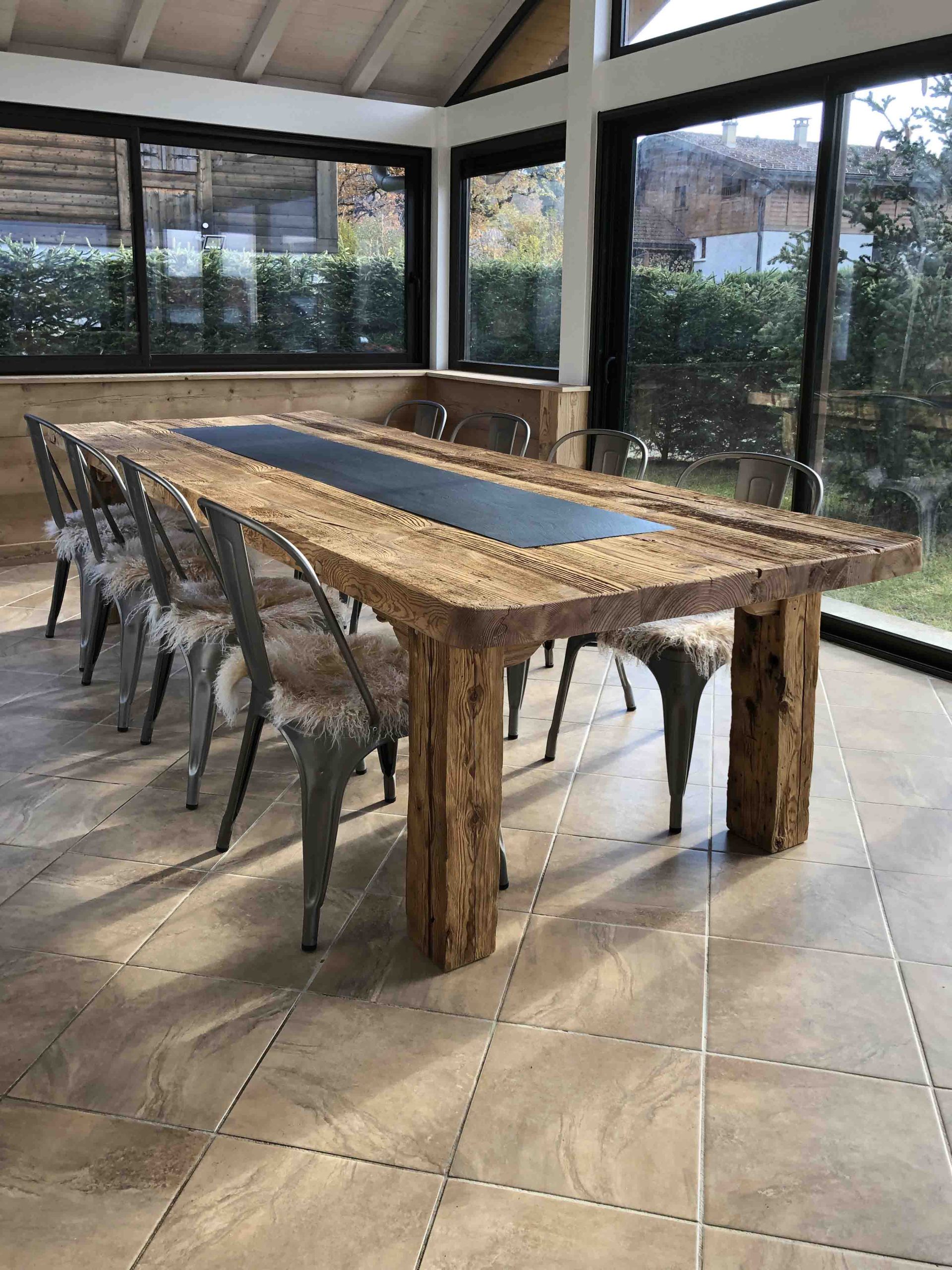Table sur mesure en vieux bois